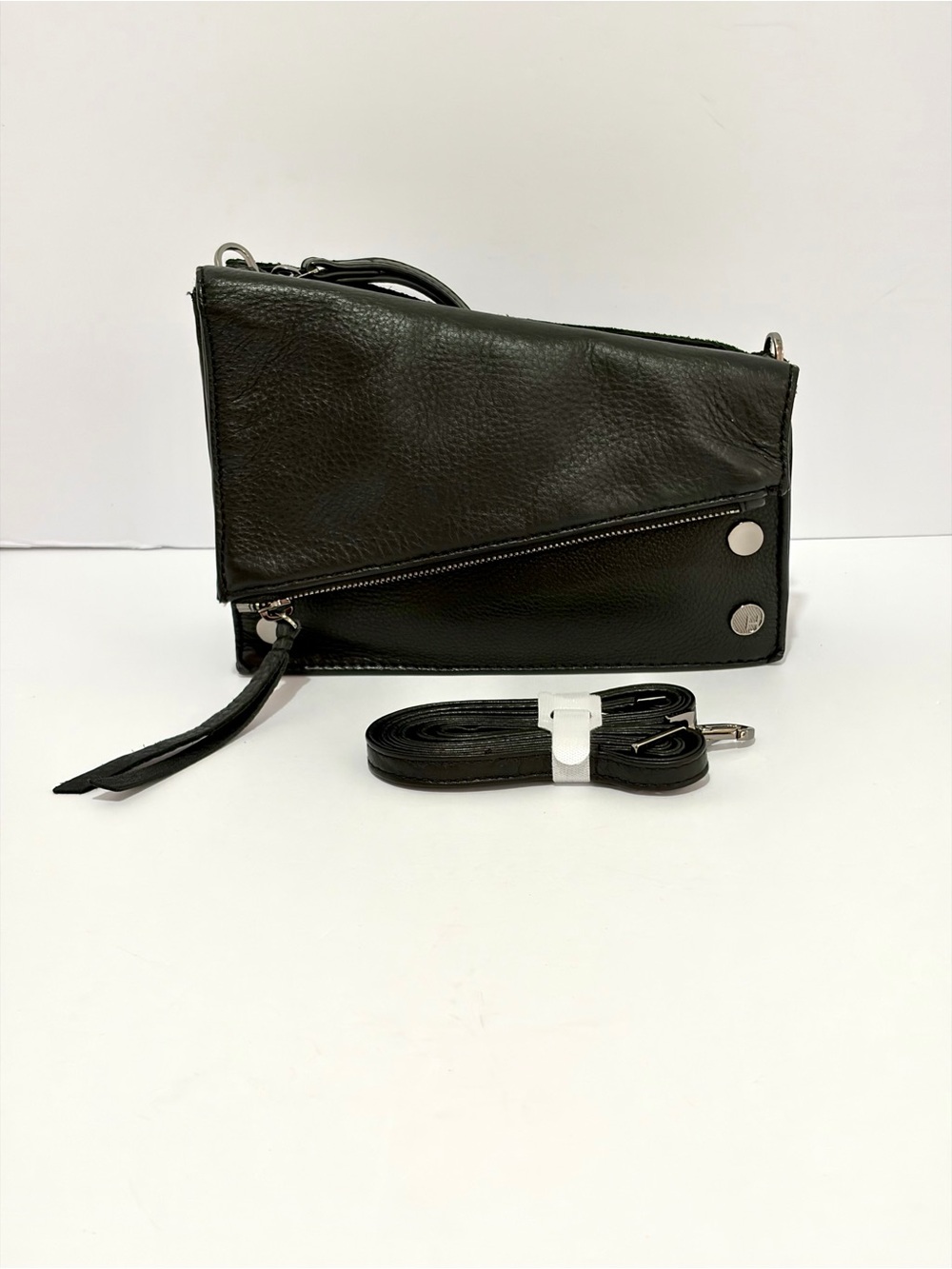 Hammitt Curtis Small Leather Crossbody Bag In Black With Gunmetal Hardware